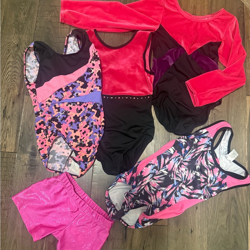 Freestyle Pink and Black Kids gymnastics leotards